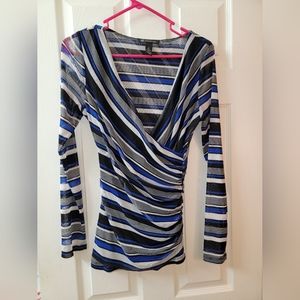 INC Faux Wrap Long Sleeved Shirt